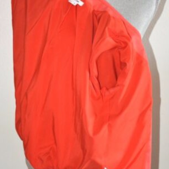 Helmut Lang Coral red Glossy Linen bomber jacket - Picture 4 of 7